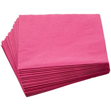 Serwetki Trzywarstwowe FUKSJA Różowe Ślub Komunia Urodziny 25x25cm 20szt.