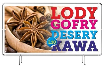 Gotowe Baner REKLAMA 2mx1m -Gofry Lody Kawa