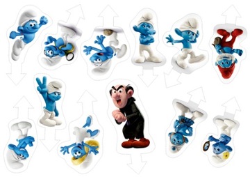 Dwustronne Figurki Muffiny SMERFY THE SMURFS