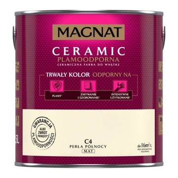 MAGNAT Ceramic farba do ścian 5L C4 PERŁA PÓŁNOCY