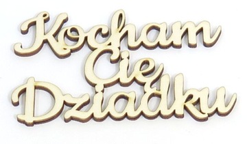 DEKOR NAPIS ZE SKLEJKI Kocham Cię Dziadku RU64