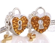 Zawieszka srebrna Kłódka 24k SWAROVSKI ELEMENTS