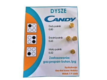 Dysze do kuchenki na gaz propan-butan CANDY