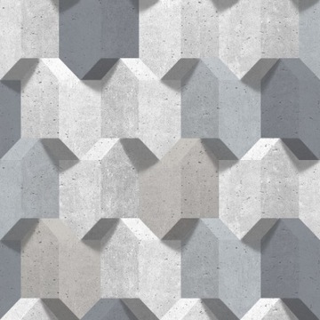 Tapeta Geometryczna 3D Beton Bryły Winylowa Kamień