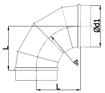 Kolano stałe ocynk 90*, fi 300 BS-300-90