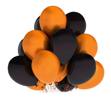 Balony Halloween CZARNE POMARŃCZOWE 30 cm 20 szt.