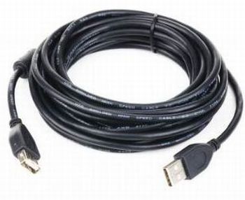 KABEL USB PRZEDŁUŻACZ 4.5 METRA AM-AF FERRYT CZARN