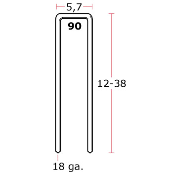 Zszywki stolarskie 18mm do zszywacza galwanizowane taker typ 90 E -10000szt