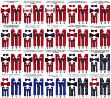 Szelki i mucha TATA i SYN 0-3 lata zestaw KOLORY!