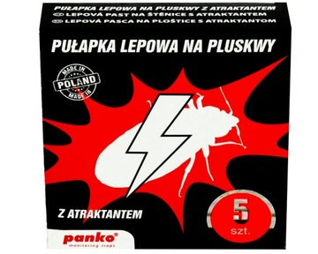 LEP PUŁAPKA LEPOWA KLEJOWA KLEJ NA PLUSKWY KARALUCHY PRUSAKI PANKO (5 SZT)