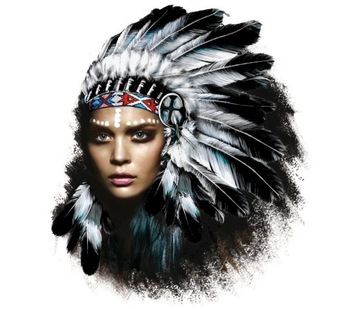 NAKLEJKA GRAFIKA DZIEWCZYNA INDIANKA UV DUŻA TIR