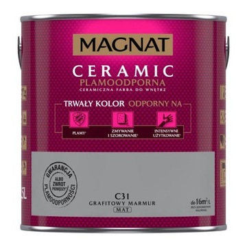 MAGNAT Ceramic farba 5L ścian C31 GRAFITOWY MARMUR