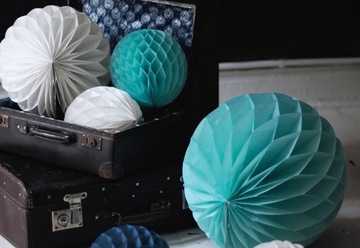 Kula Bibułowa Pompon Różowy 20 cm Ślub Wesele