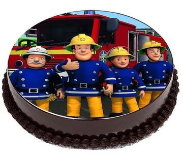 OPŁATEK NA TORT Strażak SAM 2 Firem Man 20cm