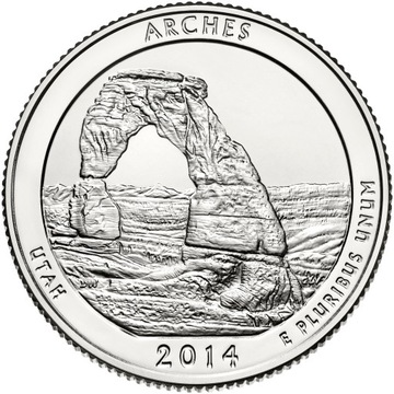 25 c Parki USA Arches National Park Quarter 2014 P