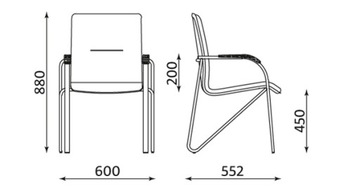 ОФИСНЫЙ КОНФЕРЕНЦИОННЫЙ стул samba v14 черный RUNS BEECH ARMRESTS