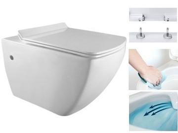 MEXEN VEGA MISKA WC RIMLESS DESKA WOLNOOPADAJĄCA SLIM DUROPLAST