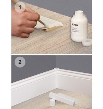 фото ориг. №4, Angle 8 centimeters overlay floor white skirting board mdf