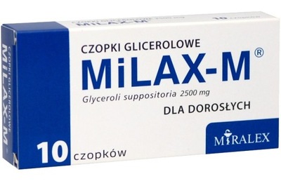 MILAX-M CZOPKI GLICERYNOWE DLA DOROSŁCYH 10 czopków