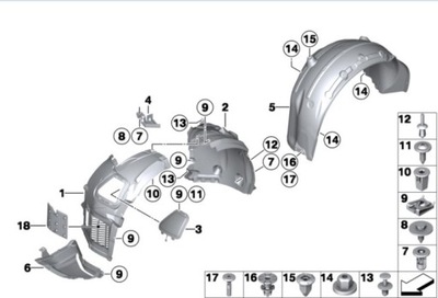 PARE-BOUE AVANT GAUCHE BMW F06F12F13 ORIGINAL - milautoparts-fr.ukrlive.com