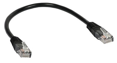 PATCHCORD RJ45/0.25-BLACK UTP 0.25m kat.5e