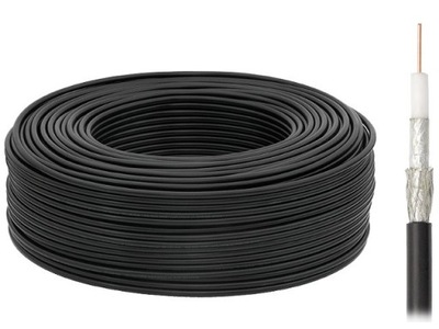 Przewód kabel koncentryczny czarny w żelu R1,02 1m