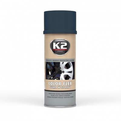 K2 - Color Flex Guma w sprayu 400ml Czarny połysk