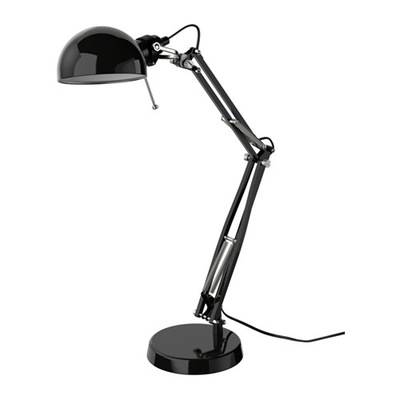 IKEA FORSA lampa biurkowa, czarny