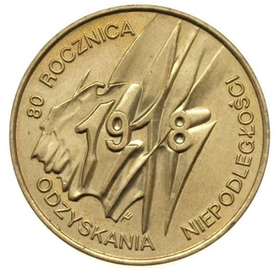 Moneta 2 zł 80. Rocznica Odzyskania Niepodległości