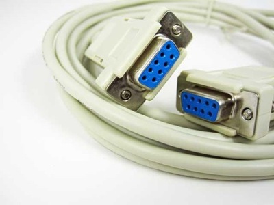 kabel przewód null modem d-sub 9pin rs232 10m DB9