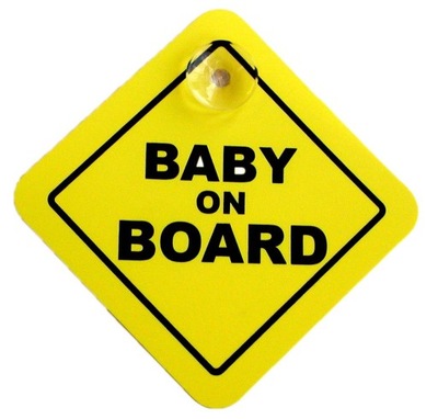 Naklejka Przyssawka Baby on Board Samochód Dziecko
