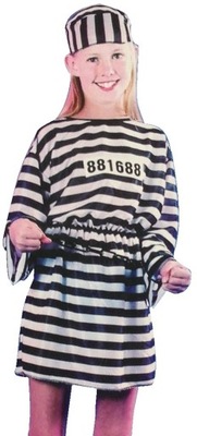 Strój WIĘŹNIARKI Więzień Więźniarka 110-130 cm.