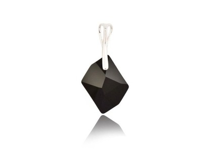 Zawieszka srebrna SWAROVSKI Engelke czarny cosmic