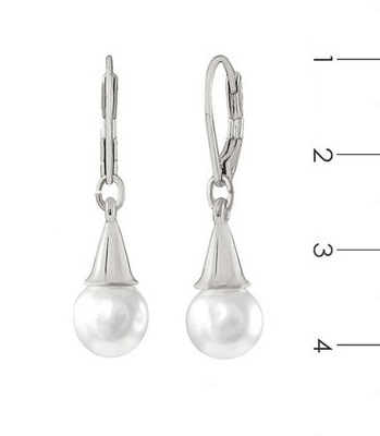kolczyki perełki srebrne wiszące z perłą COLIBRA