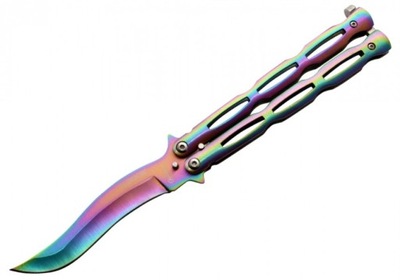 Nóż motylkowy balisong motylek ALBAINOX TECZOWY