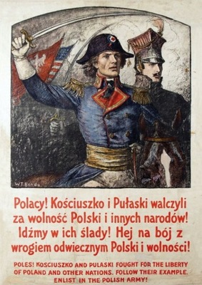 Tadeusz Kościuszko Kazimierz Pułaski PLAKAT Polska