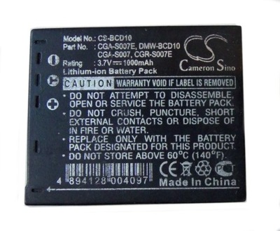 Bateria do Panasonic DMC-TZ3 DMC-TZ4 DMC-TZ5 DMC-TZ11 DMC-TZ15 DMC-TZ50