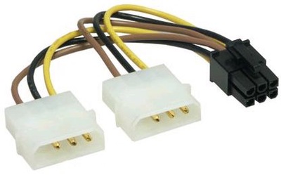 Adapter zasilanie przejściówka Molex na 6pin 6-pin
