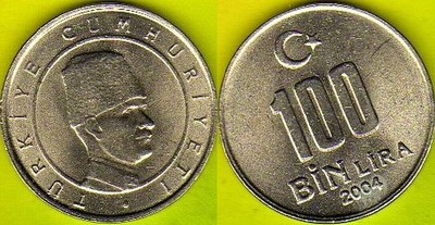 Turcja 100 Bin Lira 2004 r.