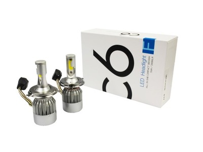 Zestaw LED COB H4 C6 72W 7600 lm żarówki DZIEŃ/NOC