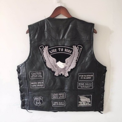 VEST LEATHER MOTO BIKER MOTORCYCLE MOTORRAD - milautoparts-fr.ukrlive.com