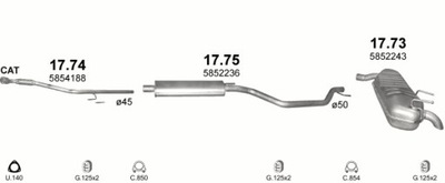 POLMOSTROW POT D'ÉCHAPEMENT CENTRAL OPEL VECTRA C/SIGNUM 1,8 - milautoparts-fr.ukrlive.com