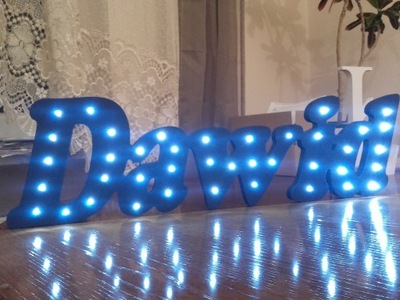 ŚWIECĄCE litery LED 18cm 3D drewno imiona dzieci