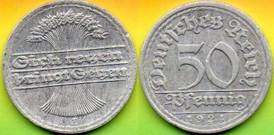 NIEMCY 50 Pfennig 1921 r. E