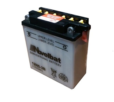 Akumulator Novelbat 12V 5Ah 12N5-3B. Nowy. Skuter