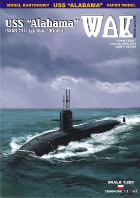 1:200 Okręt podwodny USS Alabama WAK 10/2017