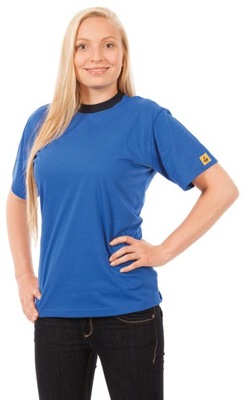 Antystatyczna koszulka t-shirt ESD, niebieska, r.S