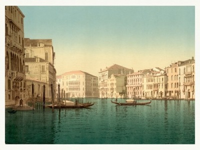 WENECJA Włochy Canal Grande Gondole ok. 1890 roku