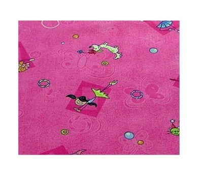 Dywan dziecięcy różowy lalki pieski kotki 100x175