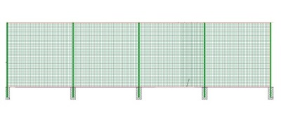 PIŁKOCHWYT Piłkochwyty siatka słupy KOMPLET 15x4m